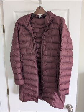 Salomon Long Quilted Puffer Coat - Mauve
